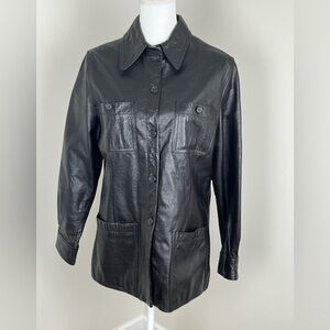 Vintage Virginia Slims Dark Brown Leather Jacket